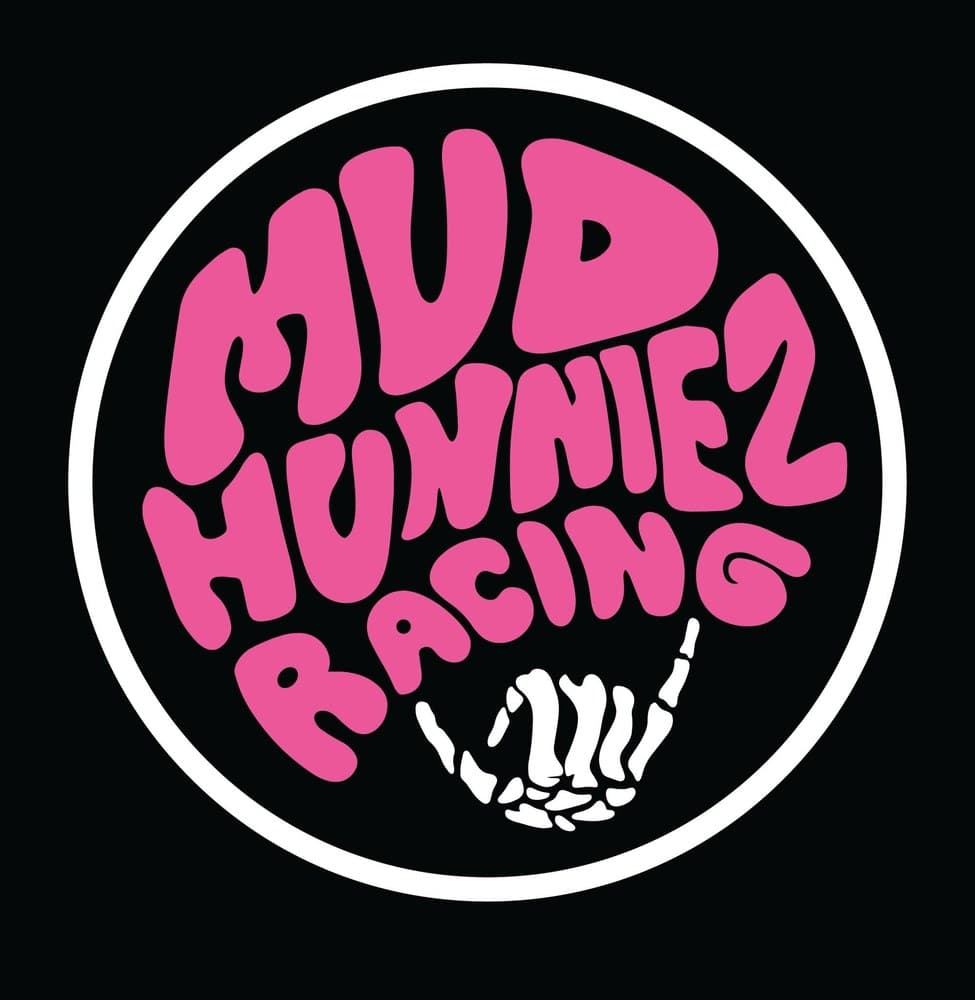 Mud Hunniez Racing logo — a skeleton hand shaka inside a circular badge.