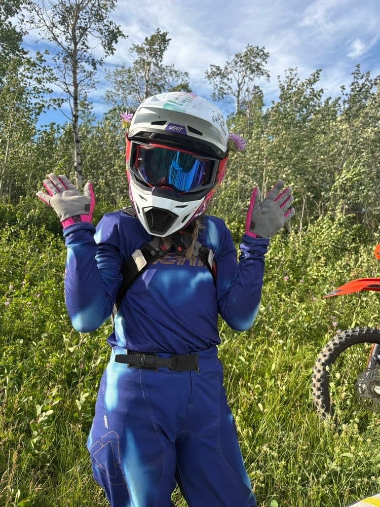 Portrait of Lanny in riding gear.